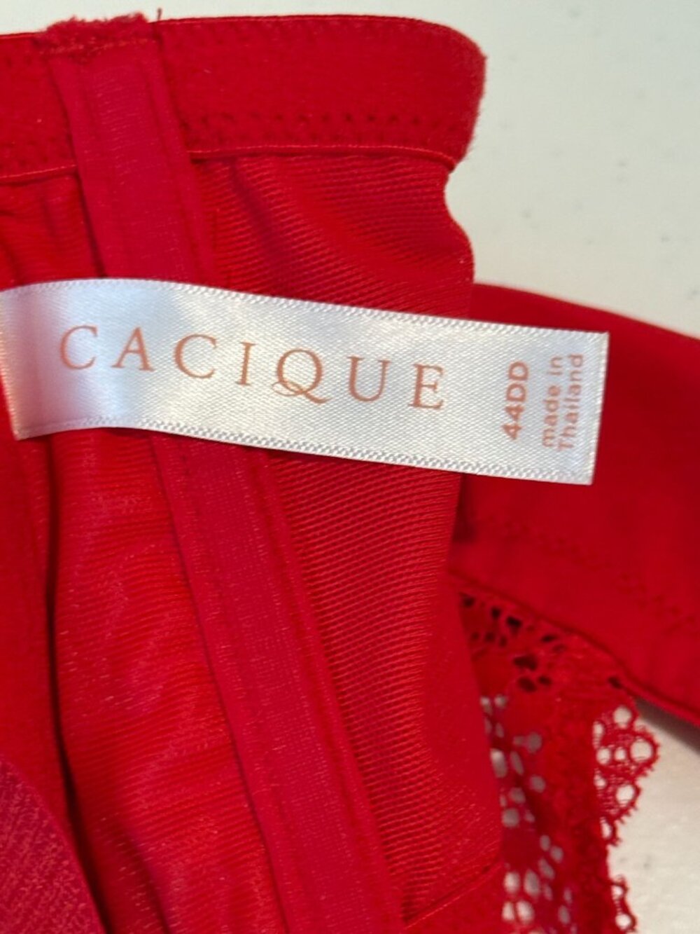 Cacique Red Front-Close Lace Racerback Bra Size 44DD - Picture 3 of 9